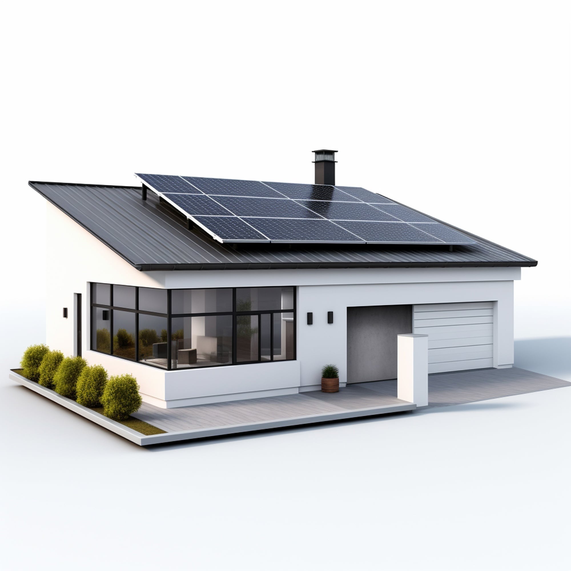 Maison équipée de panneaux solaires